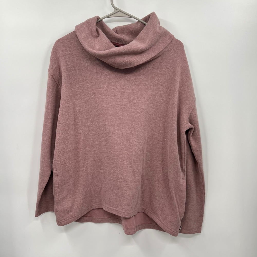 Burton L Cowl Neck Pullover Womens Dusty Rose Heathered Fleece Pockets